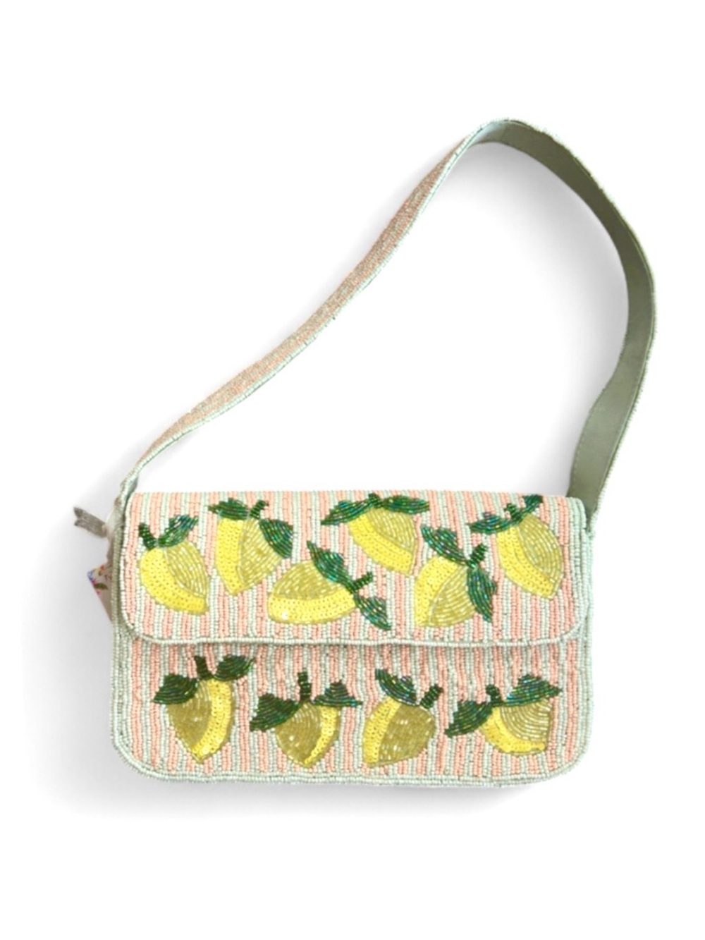 Beaded Lemon Design Ladies’ Handcrafted Shoulder Bag (NWT)